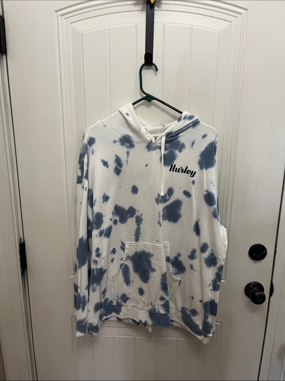 Hurley White and Navy Tie-Dye Pullover Hoodie